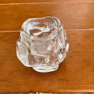 Kosta Boda Clear Glass Snowball Votive Candle Holder